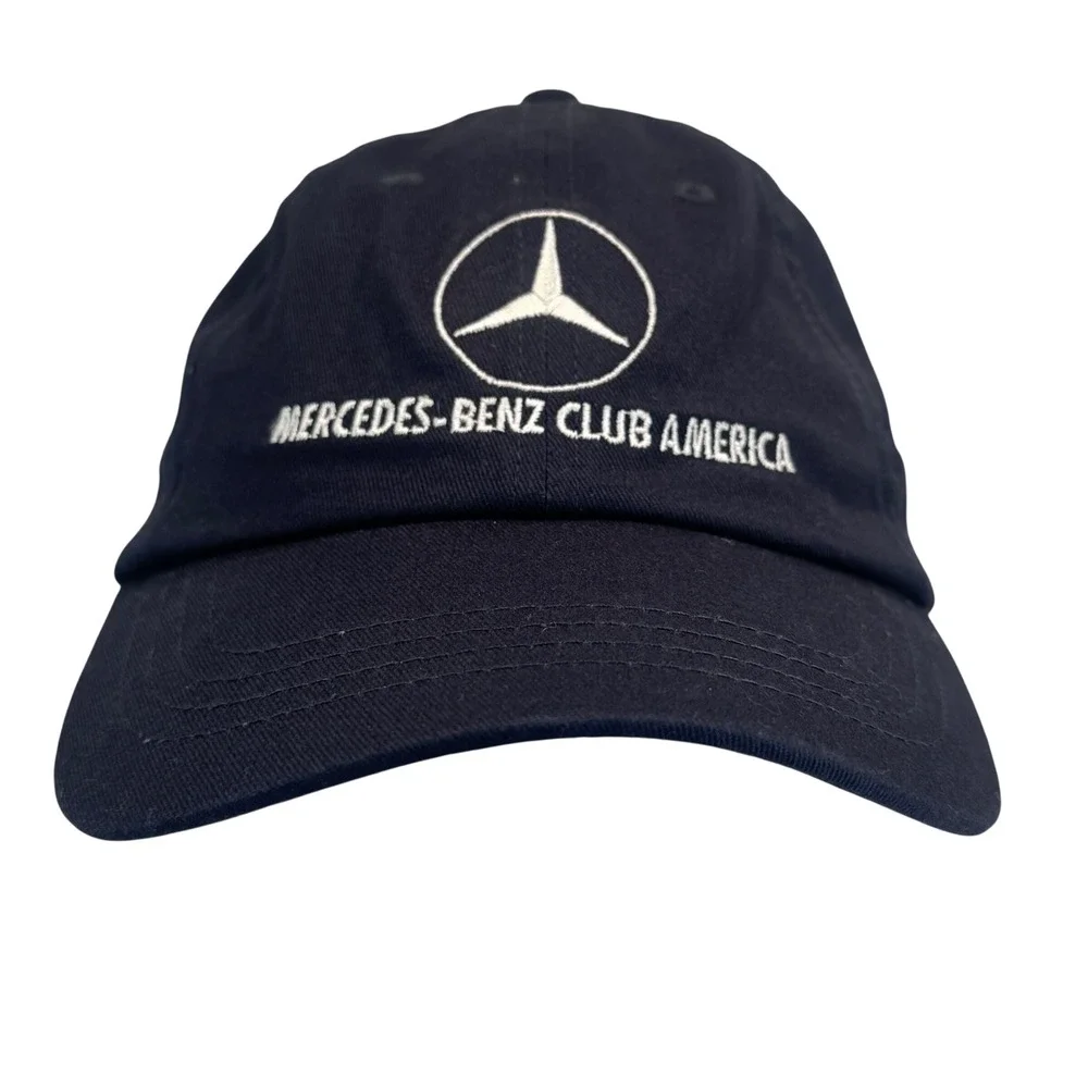 Lands End Mercedes-Benz Club America Hat Navy Blue Cotton Logo Baseball Cap OSFA